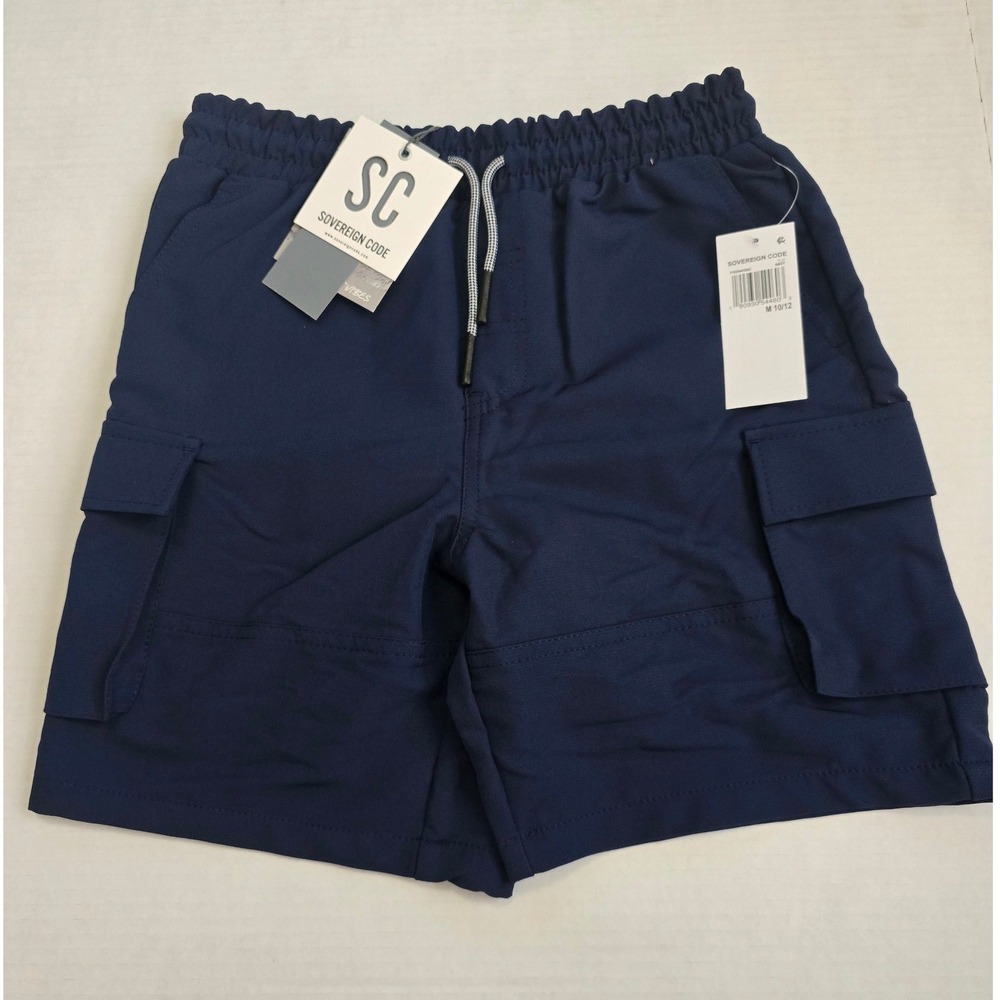 Sovereign Code Boys Navy Blue Cargo Shorts Stretch Wrinkle Free Size M 10/12 NEW